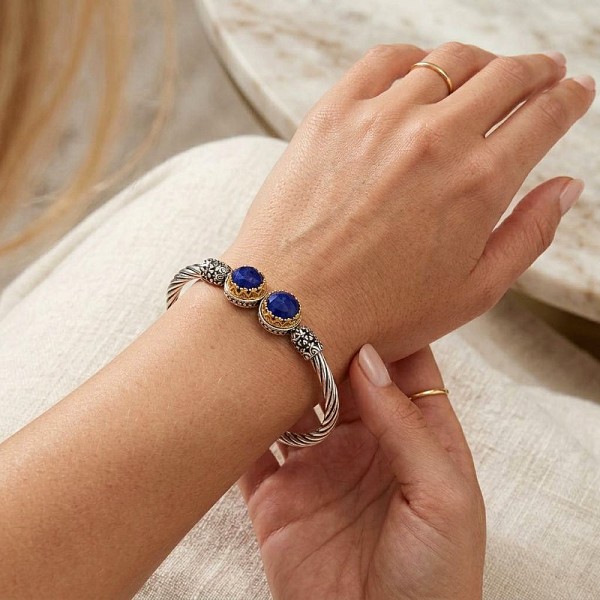 ΧΕΙΡΟΠΟΙΗΤΟ ΒΥΖΑΝΤΙΝΟ ΒΡΑΧΙΟΛΙ ΧΕΙΡΟΠΕΔΑ ΑΣΗΜΙ925 ΜΕ ΛΑΠΙΣ ΚΑΙ ΕΠΙΧΡΥΣΩΣΗ Κ18