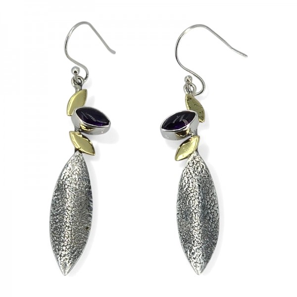 ΚΡΕΜΑΣΤΑ ΣΚΟΥΛΑΡΙΚΙΑ ΦΥΛΛΑ ΕΛΛΙΑΣ ΑΠΟ ΑΣΗΜΙ925 ΚΑΙ ΑΜΕΘΥΣΤΟ ΠΕΤΡΑ