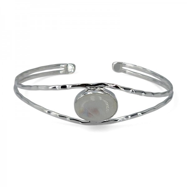 ΧΕΙΡΟΠΟΙΗΤΟ ΒΡΑΧΙΟΛΙ ΑΣΗΜΙ925 ΜΕ ΦΕΓΓΑΡΟΠΕΤΡΑ