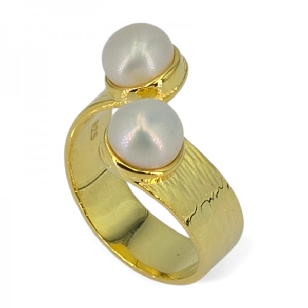 ΔΑΧΤΥΛΙΔΙ ΑΠΟ ΑΣΗΜΙ925 ΜΕ ΕΠΙΧΡΥΣΩΣΗ Κ18 ΚΑΙ ΜΑΡΓΑΡΙΤΑΡΙΑ