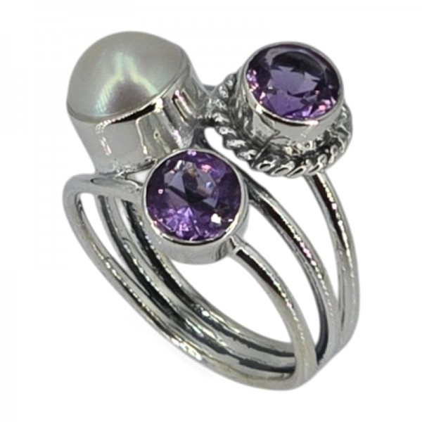 ΧΕΙΡΟΠΟΙΗΤΟ ΔΑΧΤΥΛΙΔΙ ΑΠΟ ΑΣΗΜΙ925 ΜΕ ΑΜΕΘΥΣΤΟ ΚΑΙ ΜΑΡΓΑΡΙΤΑΡΙ