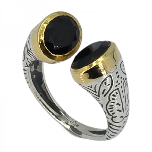 ΑΝΤΙΚΕ ΔΑΧΤΥΛΙΔΙ ΑΣΗΜΙ925 ΜΕ ΟΝΥΧΑ ΠΕΤΡΕΣ