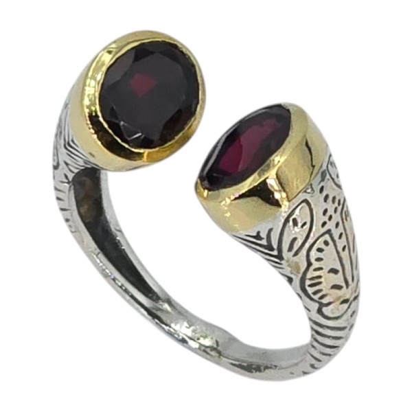 ΑΝΤΙΚΕ ΔΑΧΤΥΛΙΔΙ ΑΣΗΜΙ925 ΜΕ ΓΡΑΝΑΔΑ ΠΕΤΡΕΣ