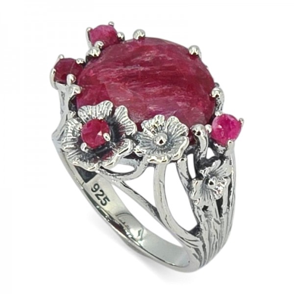 ΧΕΙΡΟΠΟΙΗΤΟ ΔΑΧΤΥΛΙΔΙ ΑΠΟ ΑΣΗΜΙ925 ΜΕ ΡΙΖΑ ΡΟΥΜΠΙΝΙ ΠΕΤΡΑ