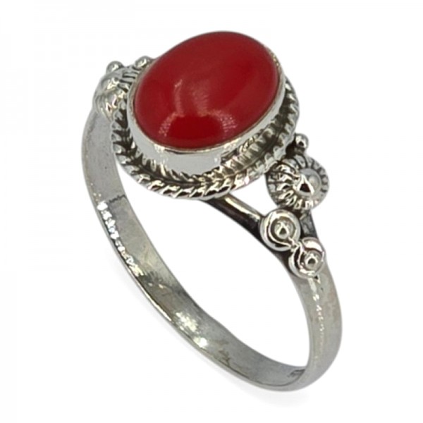 ΑΝΤΙΚΕ ΔΑΧΤΥΛΙΔΙ ΑΣΗΜΙ925 ΜΕ ΚΟΡΑΛΙ