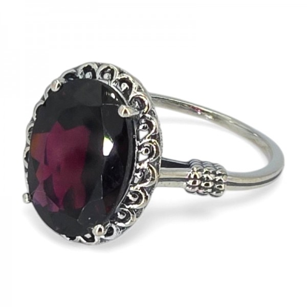 ΑΝΤΙΚΕ ΔΑΧΤΥΛΙΔΙ ΑΣΗΜΙ925 ΜΕ ΓΡΑΝΑΔΑ ΠΕΤΡΑ