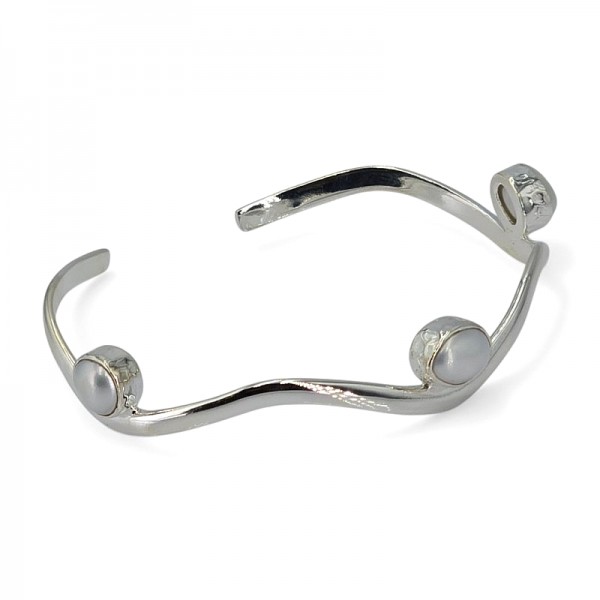 ΧΕΙΡΟΠΟΙΗΤΟ ΒΡΑΧΙΟΛΙ ΑΣΗΜΙ925 ΜΕ ΜΑΡΓΑΡΙΤΑΡΙ