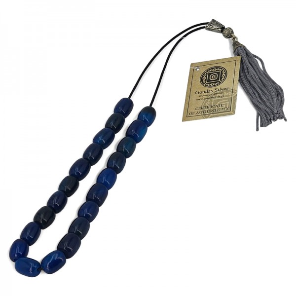 ΚΟΜΠΟΛΟΙ ΑΠΟ ΜΠΛΕ ΑΧΑΤΗ ΠΕΤΡΑ ΜΕ ΑΣΗΜΕΝΙΑ ΦΟΥΝΤΑ