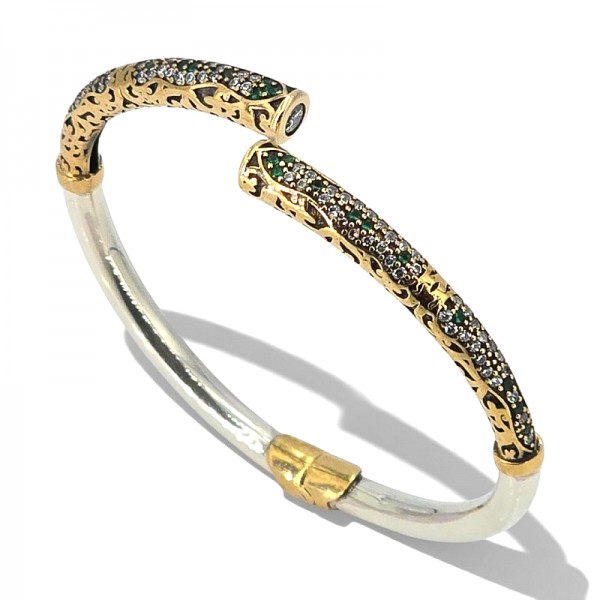 ΒΡΑΧΙΟΛΙ ΒΕΡΓΑ ΑΝΤΙΚΕ ΑΝΟΙΓΟΜΕΝΗ ΑΠΟ ΑΣΗΜΙ925 ΚΑΙ ΖΙΡΚΟΝ ΠΕΤΡΕΣ