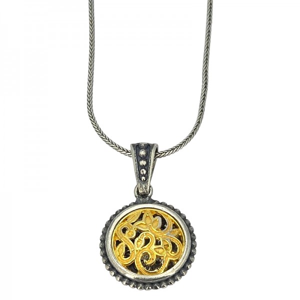 ΒΥΖΑΝΤΙΝΟ ΣΚΑΛΙΣΤΟ ΜΕΝΤΑΓΙΟΝ ΑΣΗΜΙ925 ΜΕ ΕΠΙΧΡΥΣΩΣΗ Κ18