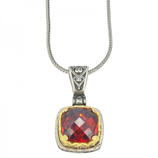 ΜΕΝΤΑΓΙΟΝ ΒΥΖΑΝΤΙΝΟ ΑΣΗΜΙ925 ΜΕ ΕΠΙΧΡΥΣΩΣΗ Κ18 ΓΡΑΝΑΔΑ ΠΕΤΡΑ