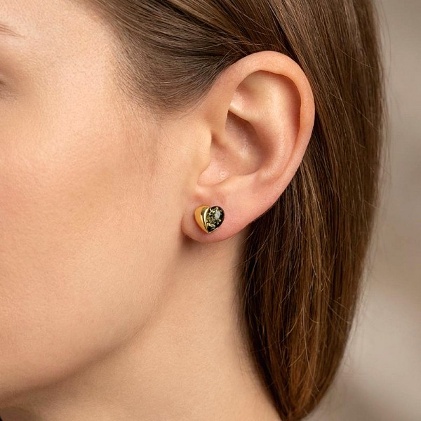 ΚΑΡΦΩΤΑ ΣΚΟΥΛΑΡΙΚΙΑ ΚΑΡΔΙΑ ΑΣΗΜΙ925 ΕΠΙΧΡΥΣΩΣΗ Κ18 ΚΑΙ ΚΕΧΡΙΜΠΑΡΙ