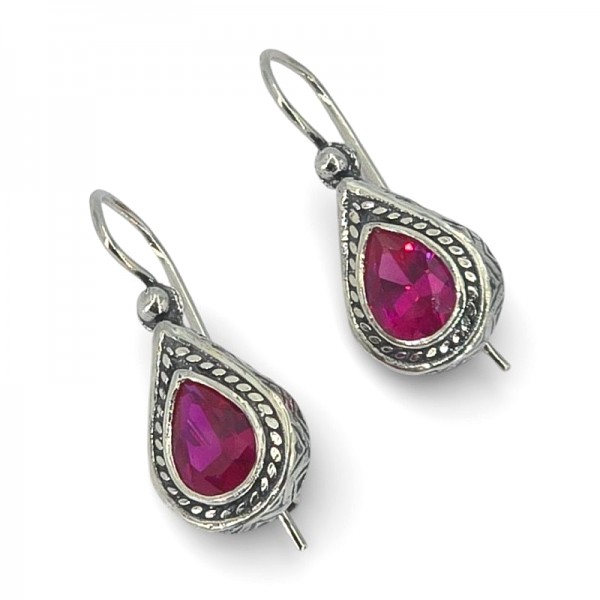 ΑΝΤΙΚΕ ΣΚΟΥΛΑΡΙΚΙΑ ΑΣΗΜΙ925 ΜΕ ΡΟΥΜΠΙΝΟΓΡΑΝΑΔΑ ΠΕΤΡΑ