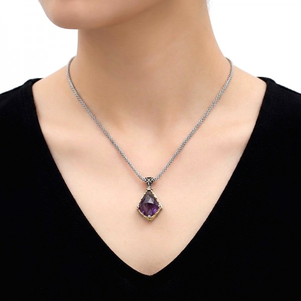 ΜΕΝΤΑΓΙΟΝ ΒΥΖΑΝΤΙΝΟ ΜΕ ΑΛΥΣΙΔΑ ΑΣΗΜΙ925 ΚΑΙ ΑΜΕΘΥΣΤΟ ΠΕΤΡΑ