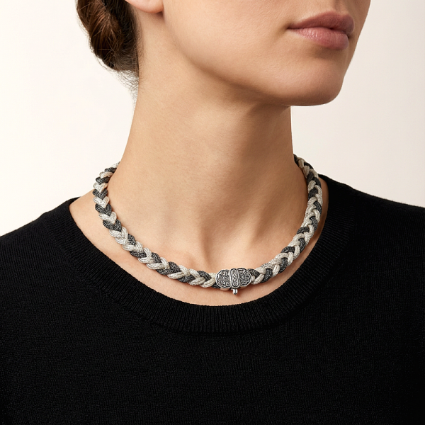 ΚΟΛΙΕ ΑΛΥΣΙΔΩΤΟ ΑΣΗΜΙ925 ΜΕ ΚΟΡΝΕΟΛΗ ΠΕΤΡΑ