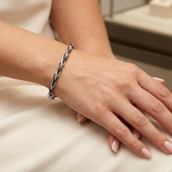 ΧΕΙΡΟΠΟΙΗΤΟ ΠΛΕΧΤΟ ΑΛΥΣΙΔΩΤΟ ΒΡΑΧΙΟΛΙ ΑΠΟ ΑΣΗΜΙ925 KAI ΕΠΙΧΡΥΣΩΣΗ Κ18