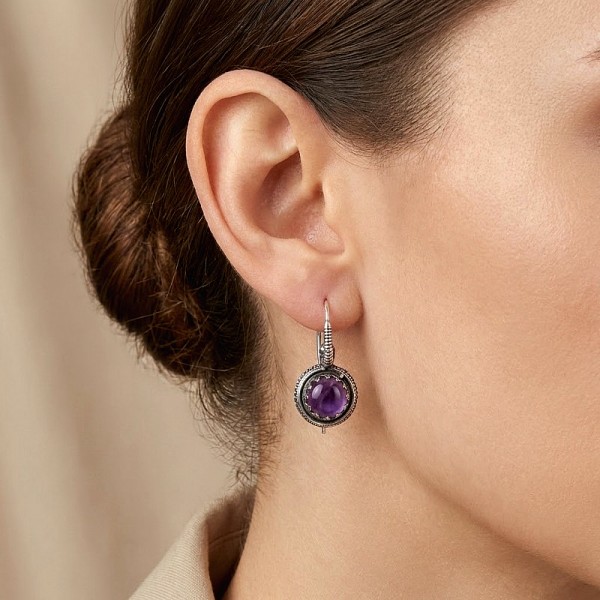 ΑΝΤΙΚΕ ΣΚΟΥΛΑΡΙΚΙΑ ΑΣΗΜΙ925 ΜΕ ΑΜΕΘΥΣΤΟ ΠΕΤΡΑ