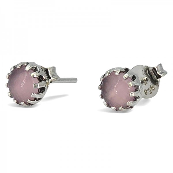 ΚΑΡΦΩΤΑ ΣΚΟΥΛΑΡΙΚΙΑ  ΑΠΟ ΑΣΗΜΙ925 ΜΕ ΡΟΖ ΚΟΥΑΡΤΖ ΠΕΤΡΑ