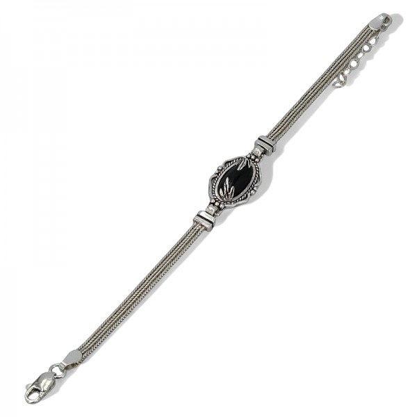 ΧΕΙΡΟΠΟΙΗΤΟ ΑΛΥΣΙΔΩΤΟ ΒΡΑΧΙΟΛΙ ΑΠΟ ΑΣΗΜΙ925 ΚΑΙ ΟΝΥΧΑ ΠΕΤΡΑ