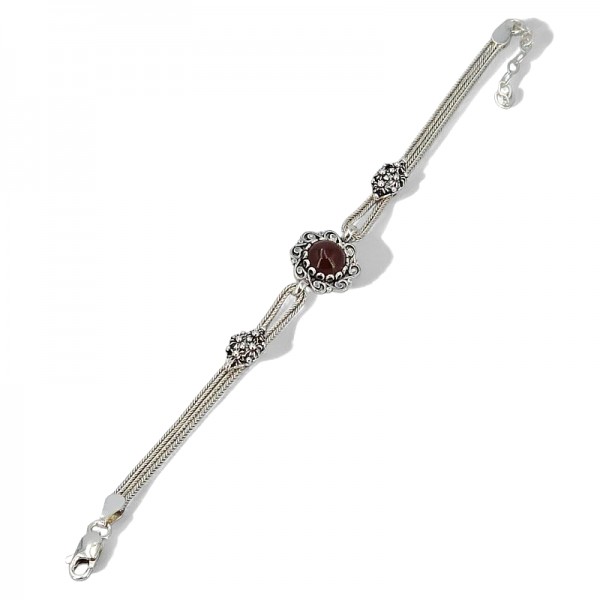 ΧΕΙΡΟΠΟΙΗΤΟ ΑΛΥΣΙΔΩΤΟ ΒΡΑΧΙΟΛΙ ΑΣΗΜΙ925 ΚΑΙ ΚΟΡΝΕΟΛΗ ΠΕΤΡΑ