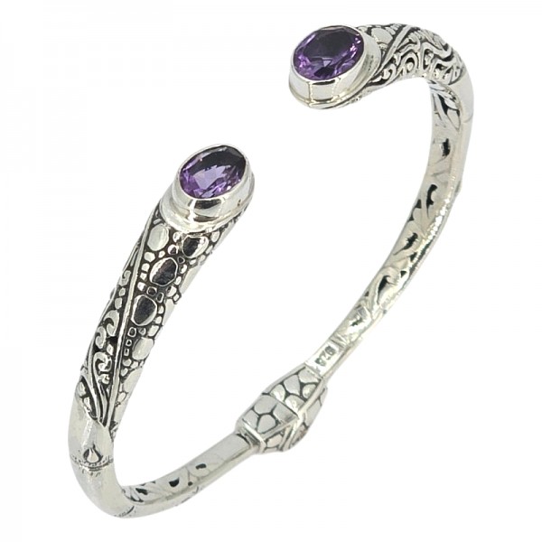 ΧΕΙΡΟΠΟΙΗΤΟ ΣΚΑΛΙΣΤΟ ΒΡΑΧΙΟΛΙ ΧΕΙΡΟΠΕΔΑ ΑΠΟ ΑΣΗΜΙ925 ΚΑΙ ΑΜΕΘΥΣΤΟ ΠΕΤΡΑ