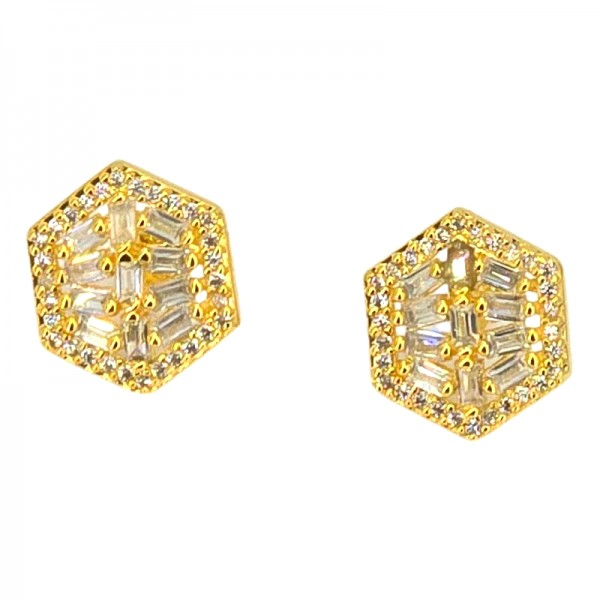 ΚΑΡΦΩΤΑ ΣΚΟΥΛΑΡΙΚΙΑ ΑΣΗΜΙ925 ΜΕ ΕΠΙΧΡΥΣΩΣΗ Κ18 ΚΑΙ ΖΙΡΚΟΝ ΠΕΤΡΕΣ