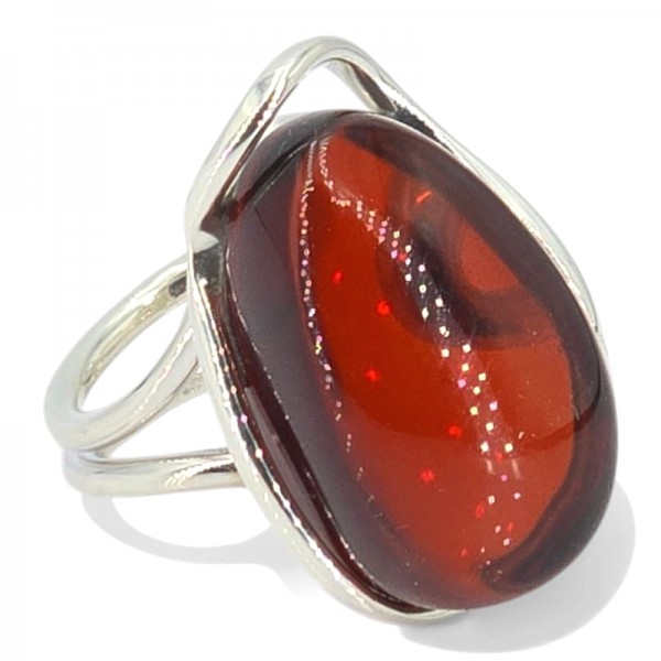 ΧΕΙΡΟΠΟΙΗΤΟ ΔΑΧΤΥΛΙΔΙ ΑΠΟ ΑΣΗΜΙ925 ΜΕ ΚΟΚΚΙΝΟ ΚΕΧΡΙΜΠΑΡΙ