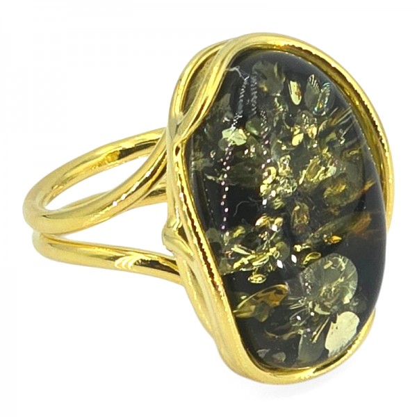 ΧΕΙΡΟΠΟΙΗΤΟ ΔΑΧΤΥΛΙΔΙ ΑΠΟ ΑΣΗΜΙ925 ΕΠΙΧΡΥΣΩΣΗ Κ18 ΚΑΙ ΠΡΑΣΙΝΟ ΚΕΧΡΙΜΠΑΡΙ