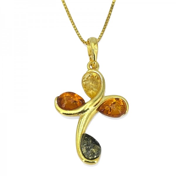 ΧΕΙΡΟΠΟΙΗΤΟΣ ΣΤΑΥΡΟΣ ΑΠΟ ΑΣΗΜΙ925 ΕΠΙΧΡΥΣΩΣΗ Κ18 ΚΑΙ ΚΕΧΡΙΜΠΑΡΙ