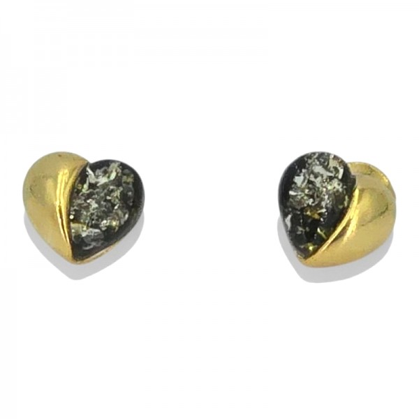 ΚΑΡΦΩΤΑ ΣΚΟΥΛΑΡΙΚΙΑ ΚΑΡΔΙΑ ΑΣΗΜΙ925 ΕΠΙΧΡΥΣΩΣΗ Κ18 ΚΑΙ ΚΕΧΡΙΜΠΑΡΙ