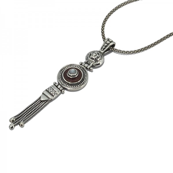 ΑΝΤΙΚΕ ΧΕΙΡΟΠΟΙΗΤΟ ΜΕΝΤΑΓΙΟΝ ΑΣΗΜΙ925 ΜΕ ΚΟΡΝΕΟΛΗ ΚΑΙ ΖΙΡΚΟΝ ΠΕΤΡΕΣ