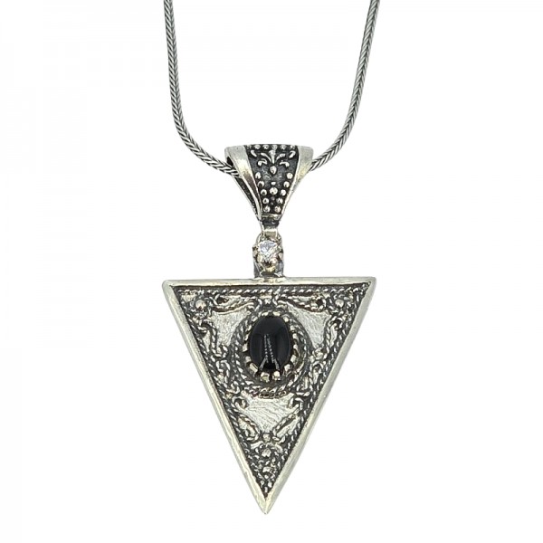 ΑΝΤΙΚΕ ΜΕΝΤΑΓΙΟΝ ΑΣΗΜΙ925 ΜΕ ΟΝΥΧΑ ΚΑΙ ΖΙΡΚΟΝ ΠΕΤΡΑ