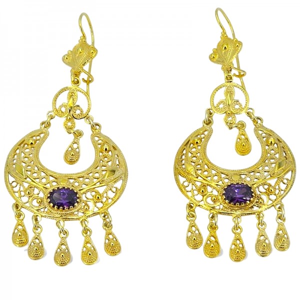 ΦΙΛΙΓΚΡΑΝ ΧΕΙΡΟΠΟΙΗΤΑ ΣΚΟΥΛΑΡΙΚΙΑ ΑΠΟ ΑΣΗΜΙ925 ΕΠΙΧΡΥΣΩΣΗ Κ18 ΚΑΙ ΑΜΕΘΥΣΤΟ ΠΕΤΡΑ