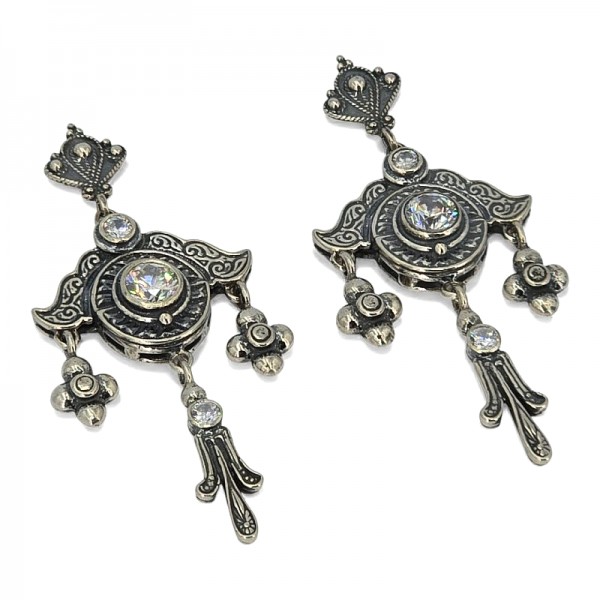 ΑΝΤΙΚΕ ΣΚΟΥΛΑΡΙΚΙΑ ΑΣΗΜΙ925 ΜΕ ΖΙΡΚΟΝ ΠΕΤΡΑ