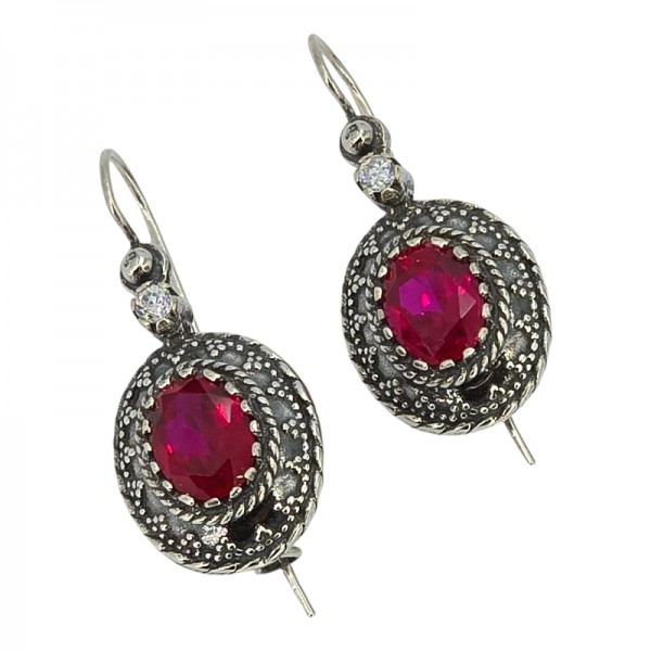 ΑΝΤΙΚΕ ΣΚΟΥΛΑΡΙΚΙΑ ΑΣΗΜΙ925 ΜΕ ΡΟΥΜΠΙΝΟΓΡΑΝΑΔΑ ΚΑΙ ΖΙΡΚΟΝ ΠΕΤΡΑ