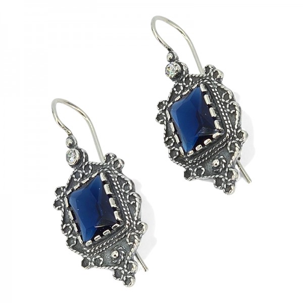 ΑΝΤΙΚΕ ΣΚΟΥΛΑΡΙΚΙΑ ΑΣΗΜΙ925 ΜΕ ΠΡΑΣΙΝΟ ΖΙΡΚΟΝ ΠΕΤΡΑ