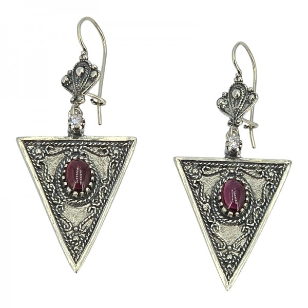 ΑΝΤΙΚΕ ΣΚΟΥΛΑΡΙΚΙΑ ΑΣΗΜΙ925 ΜΕ ΓΡΑΝΑΔΑ ΚΑΙ ΖΙΡΚΟΝ ΠΕΤΡΑ