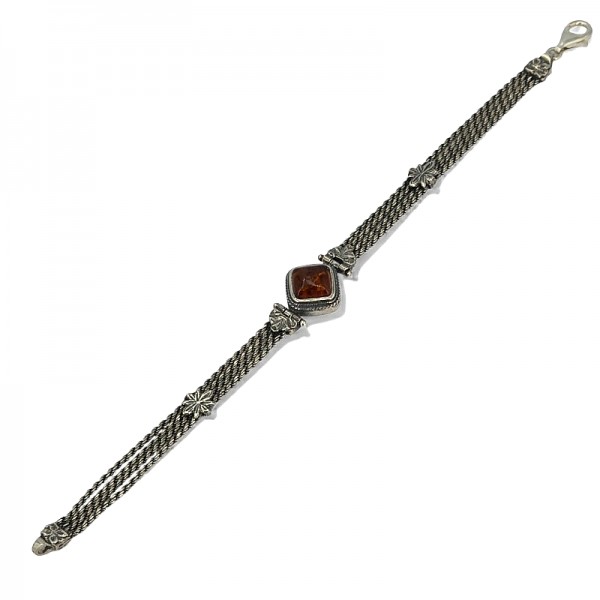 ΑΛΥΣΙΔΩΤΟ ΑΝΤΙΚΕ ΒΡΑΧΙΟΛΙ ΑΠΟ ΑΣΗΜΙ925 ΜΕ ΚΕΧΡΙΜΠΑΡΙ ΠΕΤΡΑ