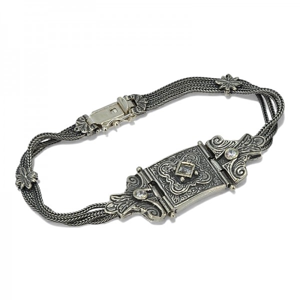 ΑΛΥΣΙΔΩΤΟ ΑΝΤΙΚΕ ΒΡΑΧΙΟΛΙ ΑΣΗΜΙ925 ΜΕ ΖΙΡΚΟΝ ΠΕΤΡΑ