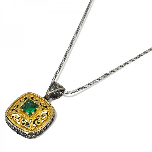 ΒΥΖΑΝΤΙΝΟ ΧΕΙΡΟΠΟΙΗΤΟ ΒΡΑΧΙΟΛΙ ΑΣΗΜΙ925 ΕΠΙΧΡΥΣΩΣΗ Κ18 ΚΑΙ ΓΡΑΝΑΔΑ ΠΕΤΡΕΣ