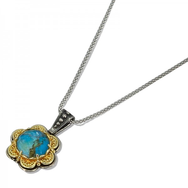 ΒΥΖΑΝΤΙΝΟ ΜΙΚΡΟ ΜΕΝΤΑΓΙΟΝ ΑΣΗΜΙ925 ΜΕ ΕΠΙΧΡΥΣΩΣΗ Κ18 ΚΑΙ ΓΡΑΝΑΔΑ ΠΕΤΡΑ