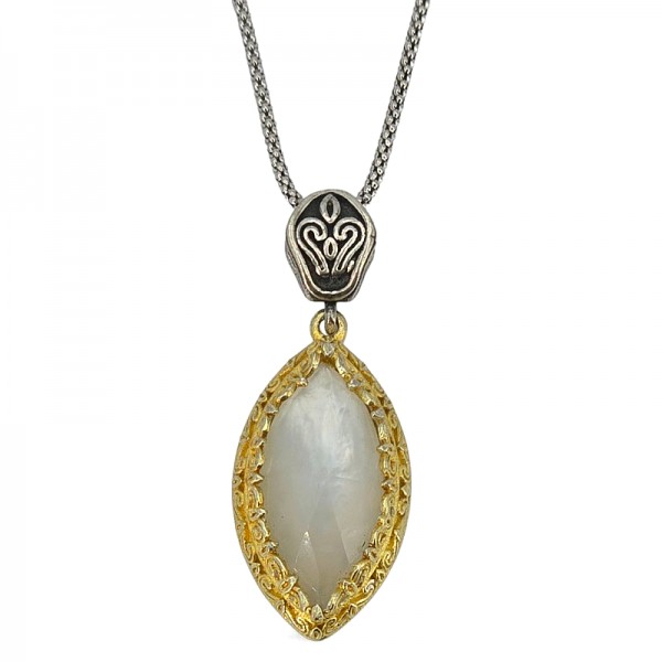 ΒΥΖΑΝΤΙΝΟ ΜΕΝΤΑΓΙΟΝ ΑΣΗΜΙ925 ΜΕ ΕΠΙΧΡΥΣΩΣΗ Κ18 ΚΑΙ ΦΙΛΝΤΙΣΙ ΠΕΤΡΑ