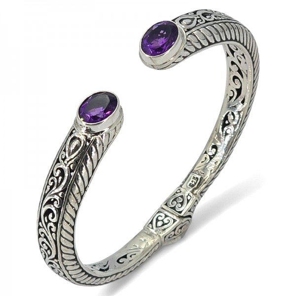 ΧΕΙΡΟΠΟΙΗΤΟ ΣΚΑΛΙΣΤΟ ΒΡΑΧΙΟΛΙ ΧΕΙΡΟΠΕΔΑ ΑΠΟ ΑΣΗΜΙ925 ΚΑΙ ΑΜΕΘΥΣΤΟ ΠΕΤΡΑ