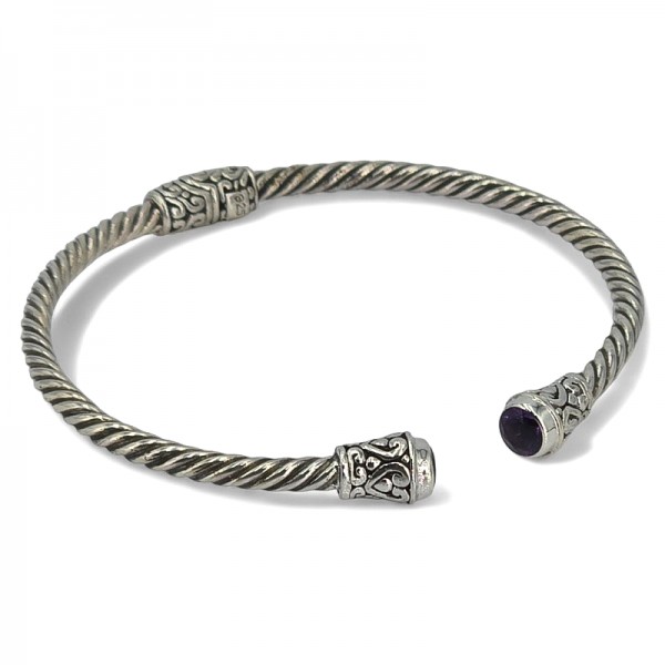 ΧΕΙΡΟΠΟΙΗΤΟ ΣΚΑΛΙΣΤΟ ΒΡΑΧΙΟΛΙ ΧΕΙΡΟΠΕΔΑ ΑΠΟ ΑΣΗΜΙ925 ΚΑΙ ΑΜΕΘΥΣΤΟ ΠΕΤΡΑ