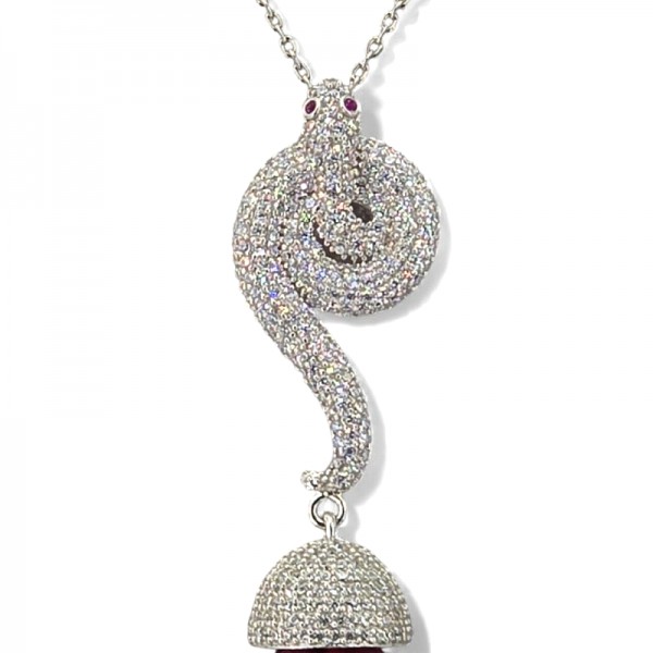 ΜΑΚΡΥ ΚΟΛΙΕ ΦΙΔΙ ΑΠΟ ΑΣΗΜΙ925 ΜΕ ΡΟΥΜΠΙΝΙ ΚΑΙ ΖΙΡΚΟΝ ΠΕΤΡΕΣ