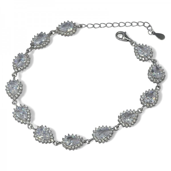 ΒΡΑΧΙΟΛΙ ΡΙΒΙΕΡΑ ΑΣΗΜΙ925 ΕΠΙΠΛΑΤΙΝΩΜΕΝΟ ΜΕ ΖΙΡΚΟΝ