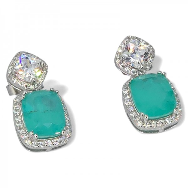 ΚΑΡΦΩΤΑ ΣΚΟΥΛΑΡΙΚΙΑ ΑΣΗΜΙ925 ΜΕ PARAIBA ΚΑΙ ΖΙΡΚΟΝ ΠΕΤΡΕΣ