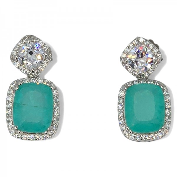 ΚΑΡΦΩΤΑ ΣΚΟΥΛΑΡΙΚΙΑ ΑΣΗΜΙ925 ΜΕ PARAIBA ΚΑΙ ΖΙΡΚΟΝ ΠΕΤΡΕΣ