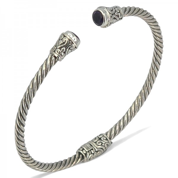 ΧΕΙΡΟΠΟΙΗΤΟ ΣΚΑΛΙΣΤΟ ΒΡΑΧΙΟΛΙ ΧΕΙΡΟΠΕΔΑ ΑΠΟ ΑΣΗΜΙ925 ΚΑΙ ΑΜΕΘΥΣΤΟ ΠΕΤΡΑ