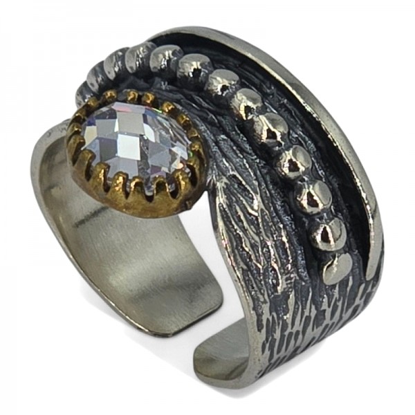 ΧΕΙΡΟΠΟΙΗΤΟ ΔΑΧΤΥΛΙΔΙ ΑΠΟ ΑΣΗΜΙ925 ΚΑΙ ΖΙΡΚΟΝ ΠΕΤΡΑ